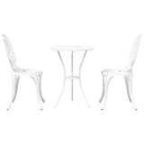 Garden Bistro Set 3 pcs White Aluminium 42002388