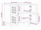 Sideboard with Storage Natural 60 x 33 x 75 cm Solid Mango Wood 4018286