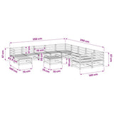 12 Piece Garden Sofa Set Solid Wood Pine 3299651