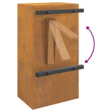 Mailbox with Storage Rusty 30 x 20 x 55 cm Weathering Steel 874953