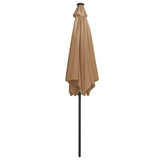 Garden Parasol with LED Lights and Aluminium Pole 300 cm Taupe 47363