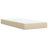Box Spring Bed with Mattress Cream 90x200 cm Fabric 3285776