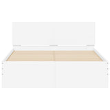 Bed Frame White Engineered wood, Plywood Double Bed Frame 3207623