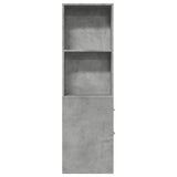 Narrow Bathroom Cupboard with Wheels Concrete Grey Engineered Wood 855298