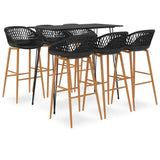 7 Piece Bar Set Black 3057392