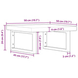 ZNTS Basin Shelf Wall Mounted Steel and Solid Wood Oak 3302389