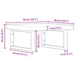 ZNTS Basin Shelf Wall Mounted Steel and Solid Wood Oak 3302388