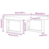 Basin Shelf Wall Mounted Steel and Solid Wood Oak 3302408