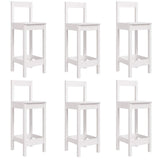 7 Piece Garden Bar Set White Solid Wood Pine 3154761