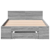 Bed Frame with Drawer without Mattress Grey Sonoma 75x190 cm Small Single 3280809