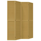 Room Divider 4 Panels Brown Solid Wood Paulownia 358819