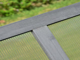 Wooden Cold Frame, Small Polycarbonate Greenhouse for Plants with Openable & Tilted Top Cover, Grey, T3398P328420