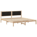 Bed Frame with Headboard Black 160 x 200 cm Solid Pine Wood 878176