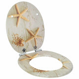 Soft-Close Toilet Seat Yellow and White 44 x 38 cm MDF board 42027178