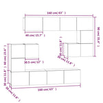 Wall-mounted TV Cabinet White Engineered Wood 3114582