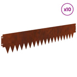 Lawn Edging 10 pcs 103 x 20 cm metal Rusty 8008284