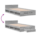 Bed Frame with Drawer without Mattress Grey Sonoma 75x190 cm Small Single 3280809