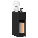 Bedside Cabinet with Drawer Black Oak 20x36x60 cm 858697