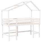 ZNTS Loft Bed with Ladder and Roof without Mattress White 90x190 cm Single 3282075