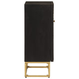 Sideboard Black 55x30x76 cm Solid Wood Mango and Iron 372026