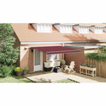 Manual Retractable Awning with LEDs Burgundy 400x300 cm 3310187