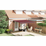 Manual Retractable Awning with LEDs Burgundy 400x300 cm 3310187