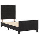 ZNTS Bed Frame Black 90x190 cm Velvet 3344977