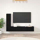 Wall TV Cabinet Wall-mounted 2 pcs Black Oak Engineered Wood 3393271