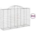 Arched Gabion Baskets 15 pcs 200x50x120/140 cm Galvanised Iron 3146354