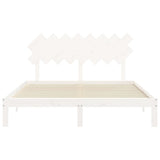 Bed Frame without Mattress White 160x200 cm Solid Wood Pine 3193737