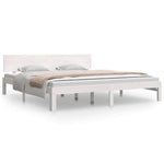 Bed Frame without Mattress White 180x200cm Super King Size 810511
