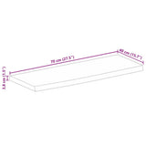 Table Top 70x40x3.8 cm Live Edge Solid Wood Rough Mango 370393