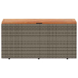 Garden Storage Box Grey 110x50x54 cm Poly Rattan Acacia Wood 365956