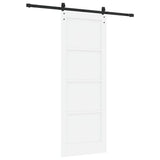 Sliding Door White and Black 78 x 211 cm Solid Pine Wood 3333165
