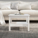 ZNTS Coffee Table White 55x55x40 cm Solid Wood Pine 814270