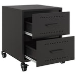 ZNTS Bedside Cabinets 2 pcs Black 36x39x43.5 cm Steel 846627