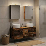 Bathroom Furniture Set 5 pcs Old Wood Engineered Wood and Glass 3407037