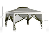 Pop Up Canopy Tent with Double Roof, Zipped Mesh Sidewalls, Carrying Bag, Height Adjustable for T3398P325195
