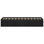 ZNTS Bed Frame without Mattress Black 120x190 cm Small Double Small Double 3203895