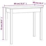 Console Table White 80x40x75 cm Solid Wood Pine 814245