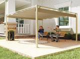 3 x 3m Retractable Roof Metal Pergola - Khaki T3398P323969