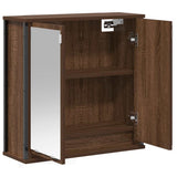 Bathroom Wall Cabinet with Mirror Brown Oak 60x21x60 cm 861901