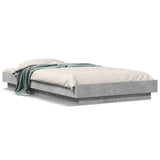 Bed Frame with LED Lights without Mattress Concrete Grey 90x200cm 3281122