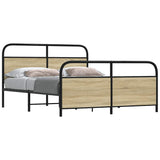 Metal Bed Frame without Mattress Sonoma Oak 150x200 cm King Size 3318650