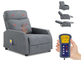 Fabric With 6-Point Massage Heating Function Recliner Light Gray 29055265