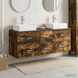Bathroom Cabinet Set 3 pcs Smoked Oak 49.5 x 41 x 62.5 cm 3405847