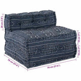 Modular Sofa Indigo Print 70 x 70 x 56 cm Fabric 4019062