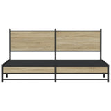 Metal Bed Frame without Mattress Sonoma Oak 183x213 cm 3301396