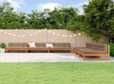 Garden Lounge Set 6 pcs Wax Brown Solid Pine Wood 3418075