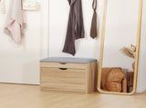 Shoe Bench with Cushion for 4 Pair of Shoes, Storage Bench with Padded Seat, Flip-up Cabinet and T3398P344398